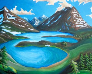 Lost Lake in Brown--the lake in the springtime (that is, June) after a heavy snow winter. 