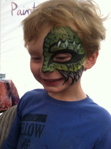 ...Face painting of a monster. 