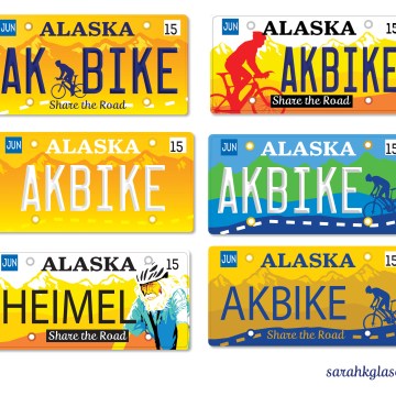Alaska Share the Road License Plate, designed by Sarah K. Glaser