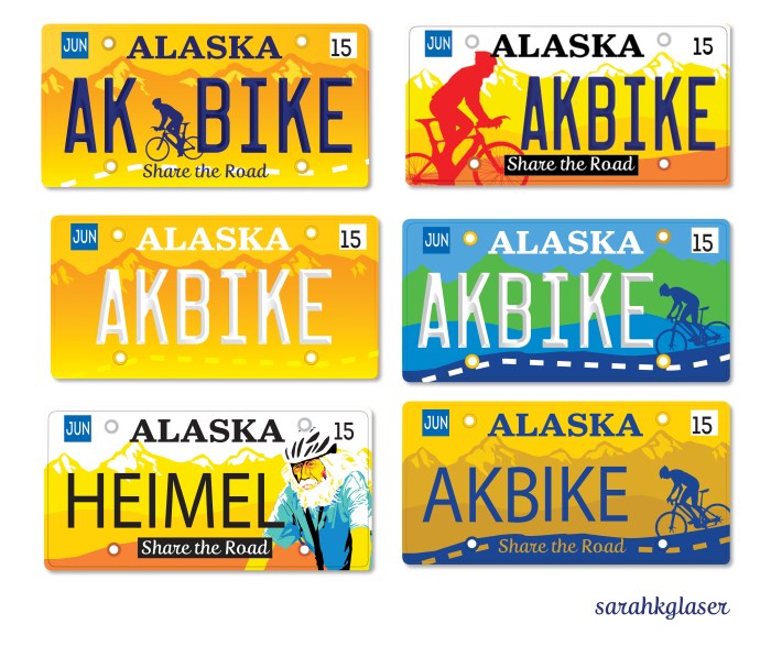 Alaska Share the Road License Plate, designed by Sarah K. Glaser